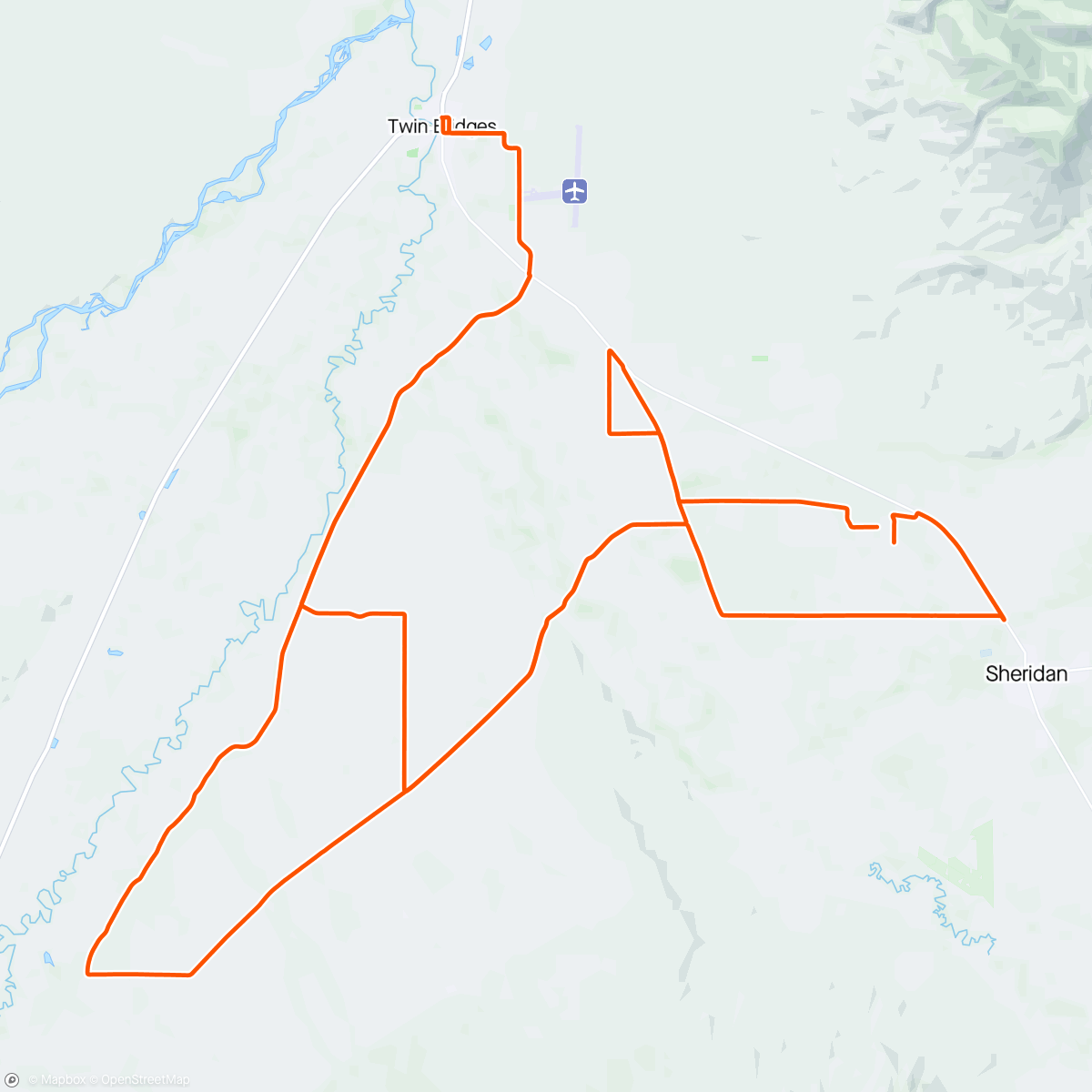 Mapa de la actividad (50 miles of mostly gravel)