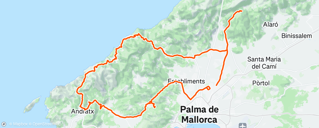 Carte de l'activité Andar en bicicleta