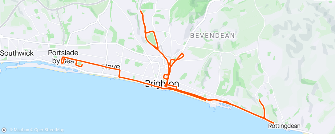 Map of the activity, Brighton Marathon - 3:15 pacer DNF
