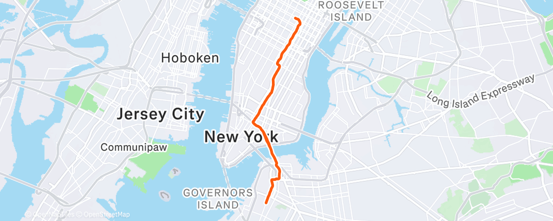 Map of the activity, Evening Run