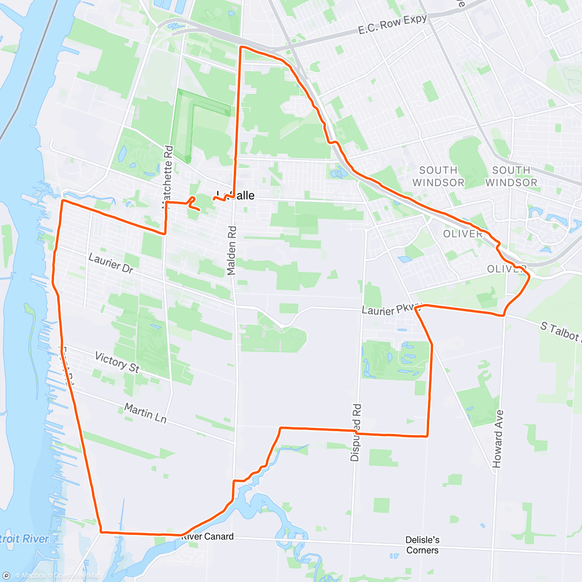 Map of the activity, Night Ride