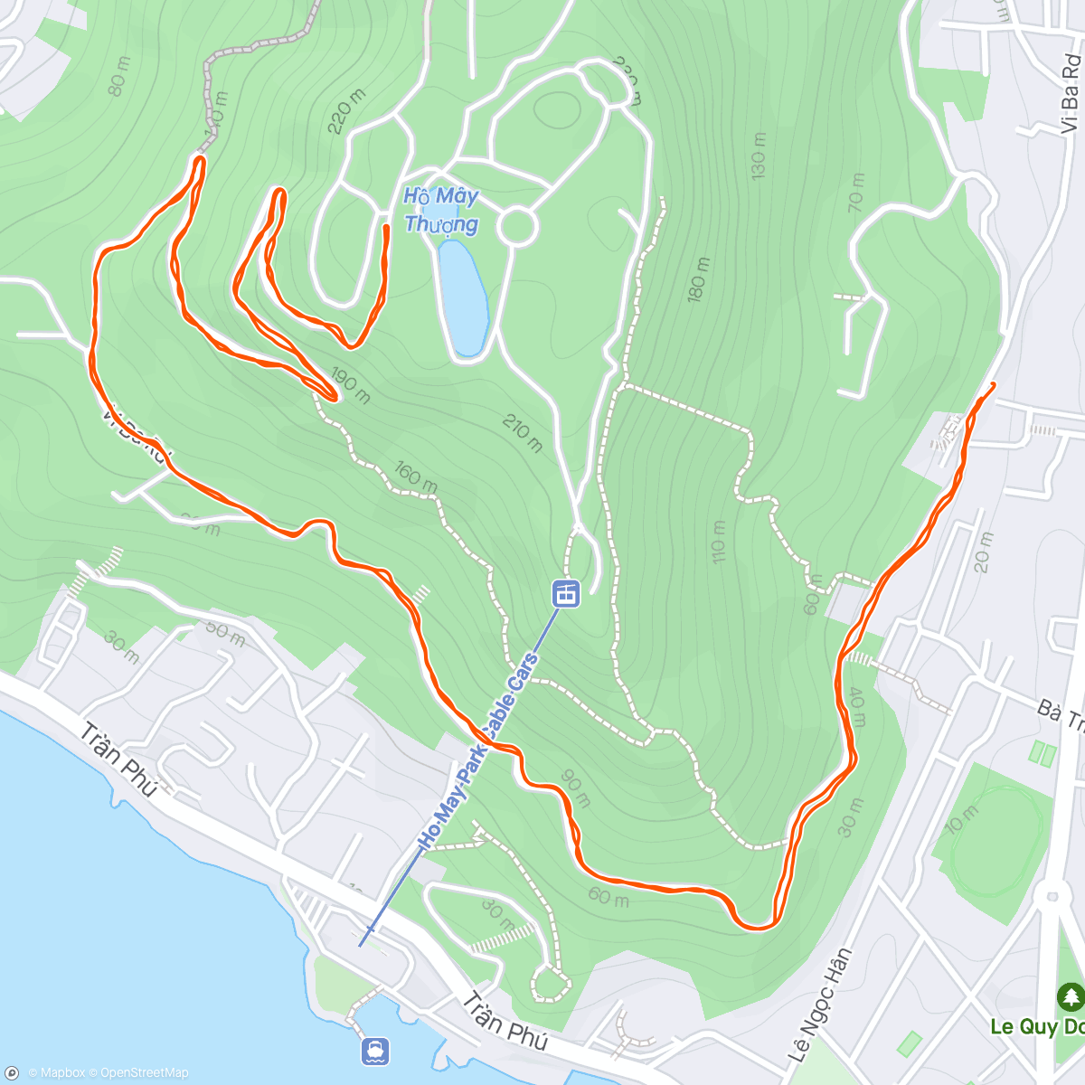 Map of the activity, Afternoon Trail Run