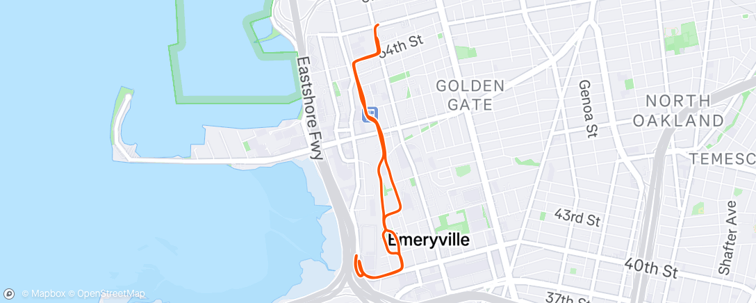 Map of the activity, Afternoon Run