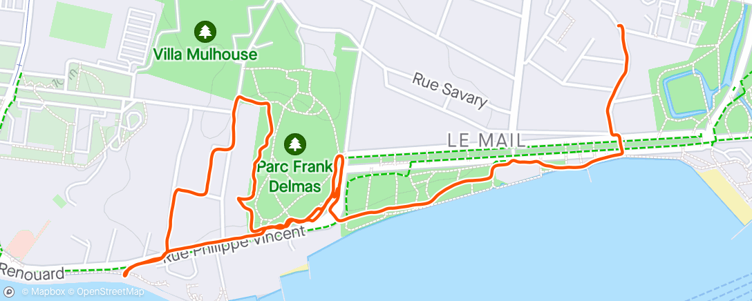 Map of the activity, Course en soirée
