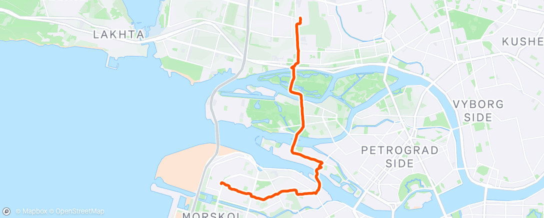 Map of the activity, Evening Run