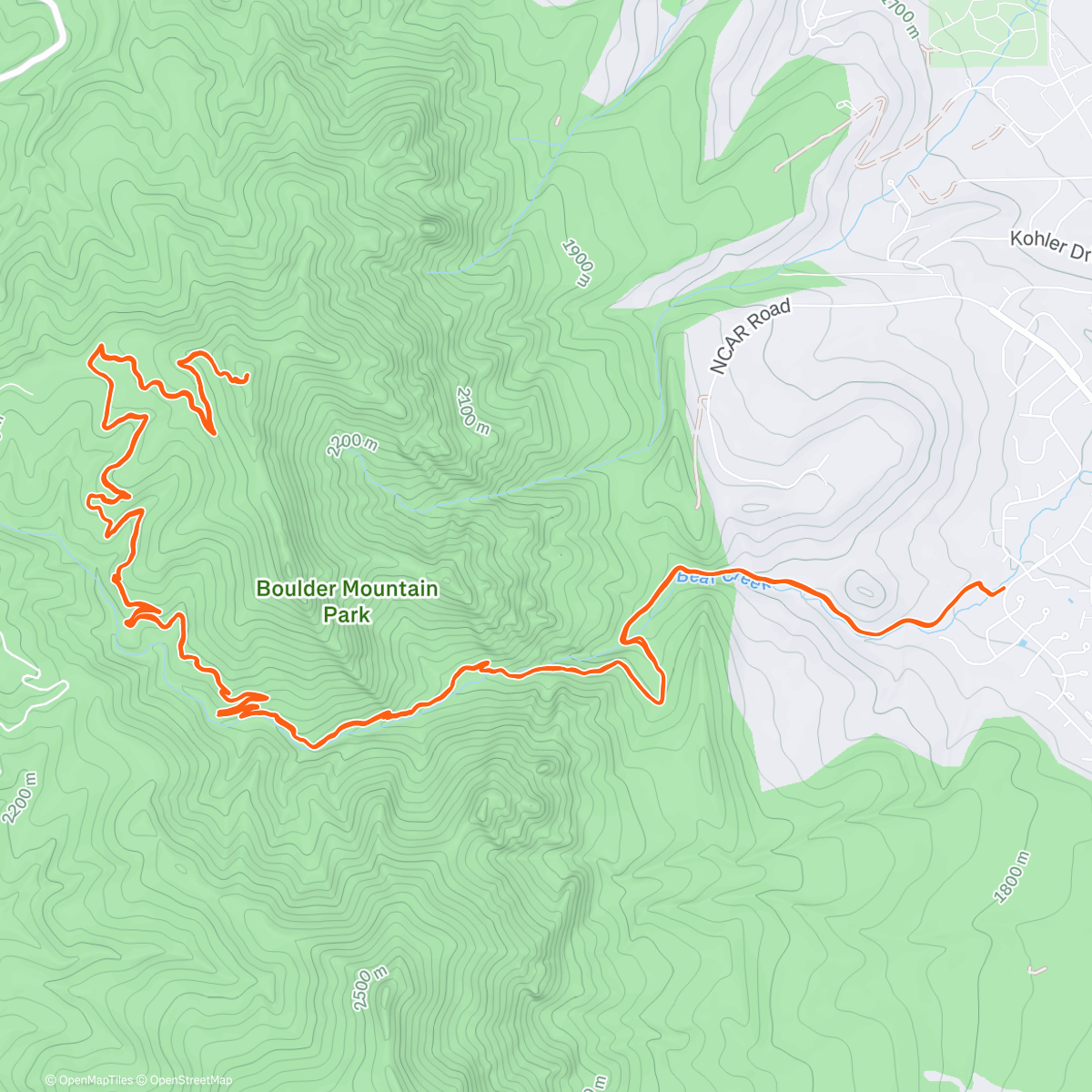 Map of the activity, Morning Trail Run