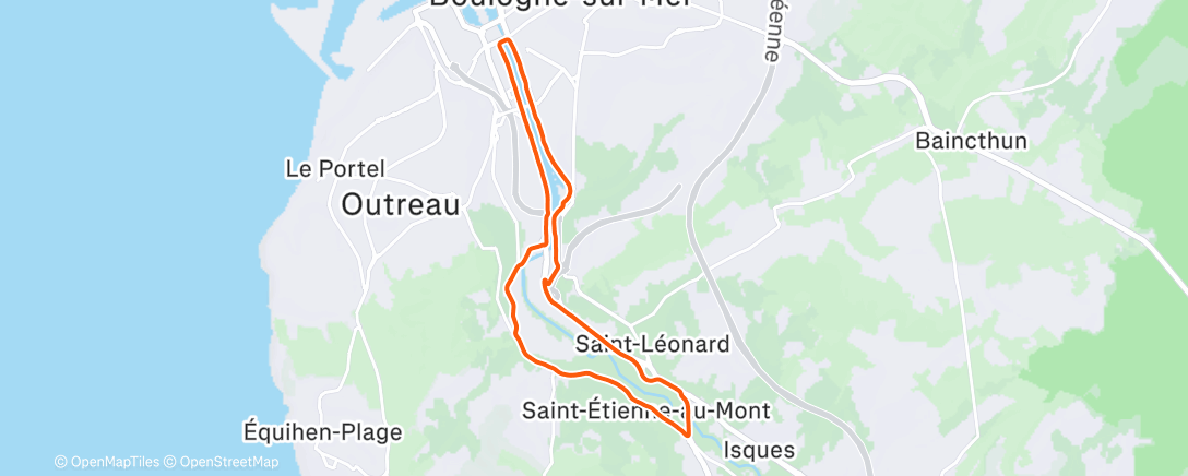 Карта физической активности (Course à pied dans l'après-midi)