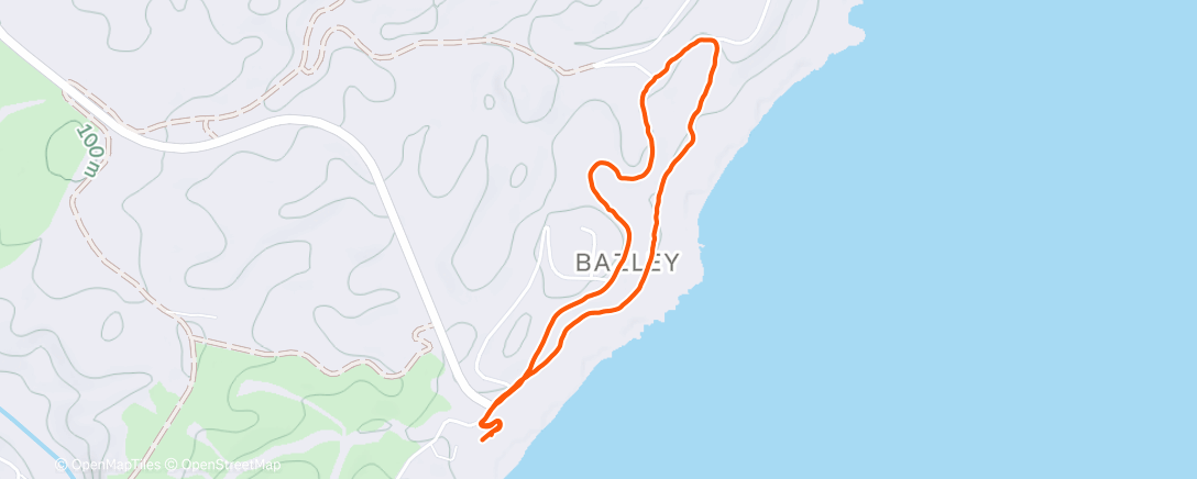 Map of the activity, Afternoon Run
