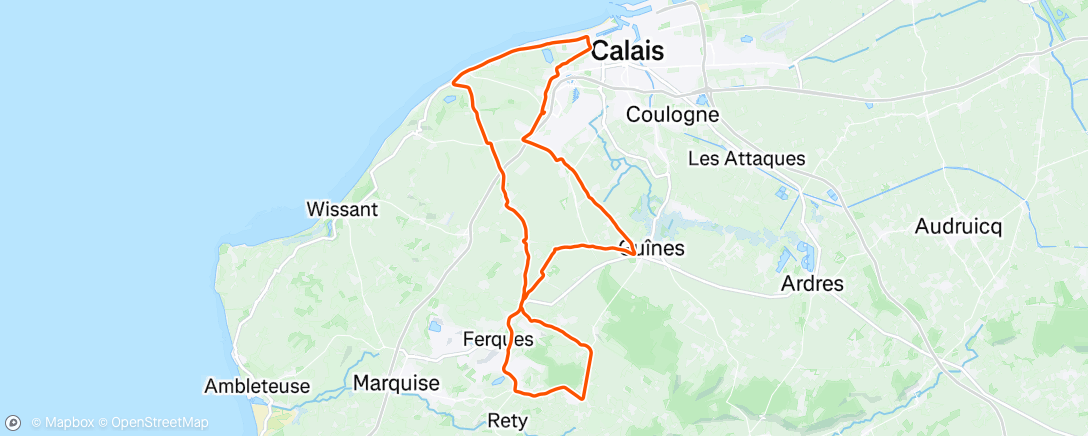 Map of the activity, Sortie vélo le midi