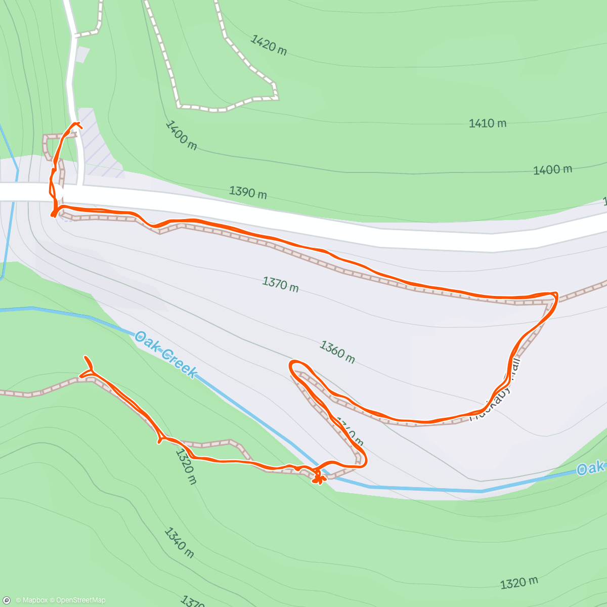 Map of the activity, Sedona river hike