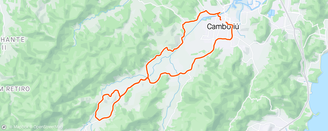 Map of the activity, Pedalada de mountain bike noturna