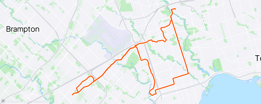 Map of the activity, First ECC Express Weeknight Ride