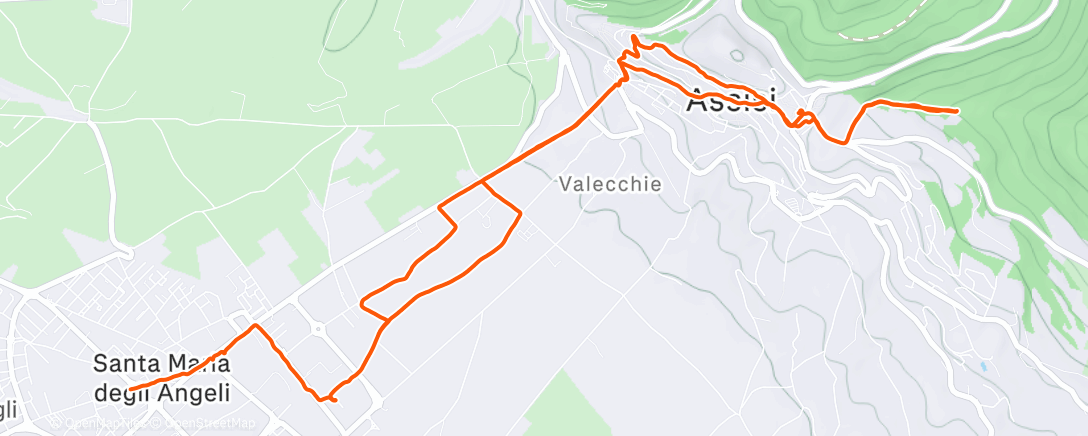 Map of the activity, Corsa mattutina