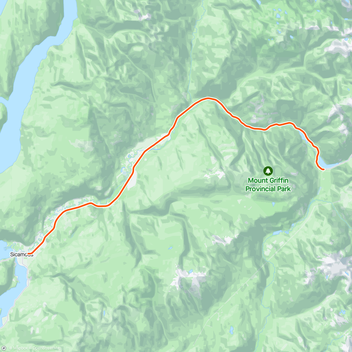 Map of the activity, ROUVY - Three Valley Lake from Sicamous | Canada