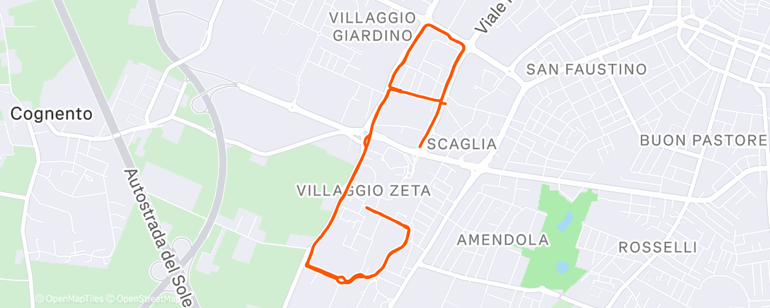 Map of the activity, Afternoon Run