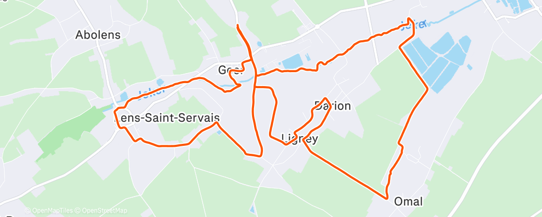 Map of the activity, CJPL 15 km promenade du Geer