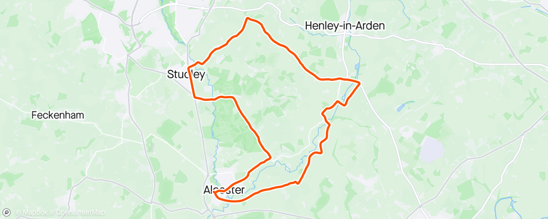 Map of the activity, CALGAVIN Friday Cycle on the single speed