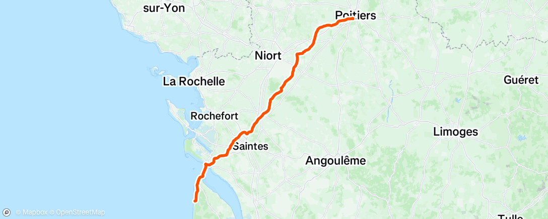 Map of the activity, Sortie vélo le matin