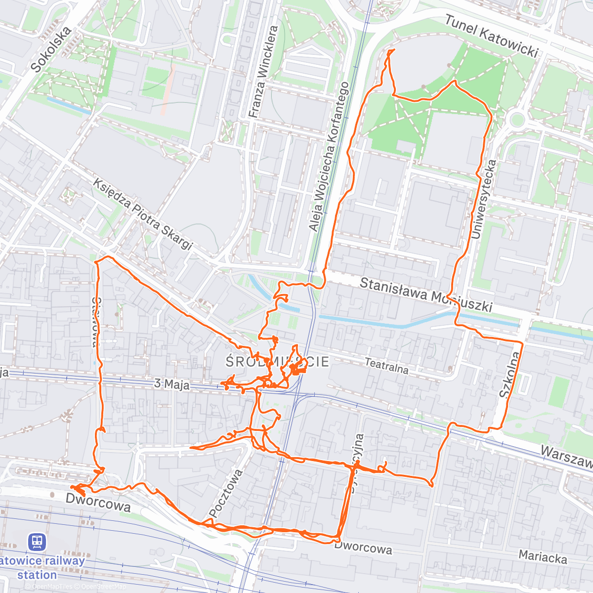 Map of the activity, Katowice