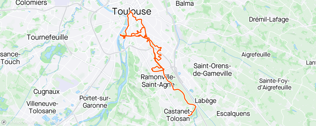 Mapa de la actividad, Vélotour Occitanie