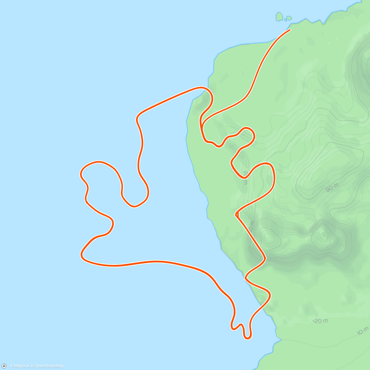 Mapa da atividade, Zwift - Group Ride: SZR Early Birdies (C) on Seaside Sprint in Watopia