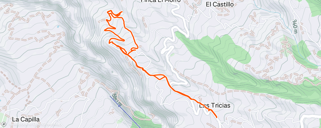 Map of the activity, Las Tricias - Buracas