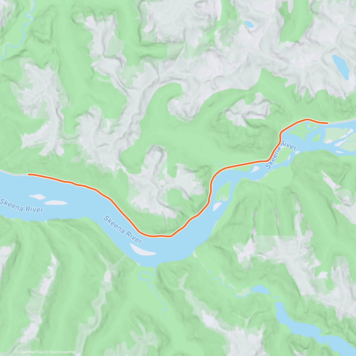 Map of the activity, ROUVY - Skeena River | Canada
