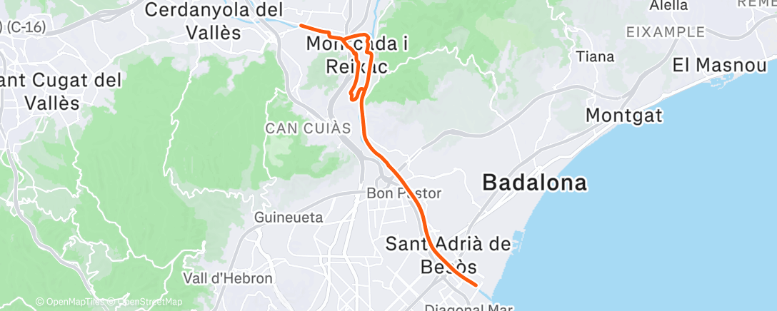 Карта физической активности (Bicicleta por la tarde)