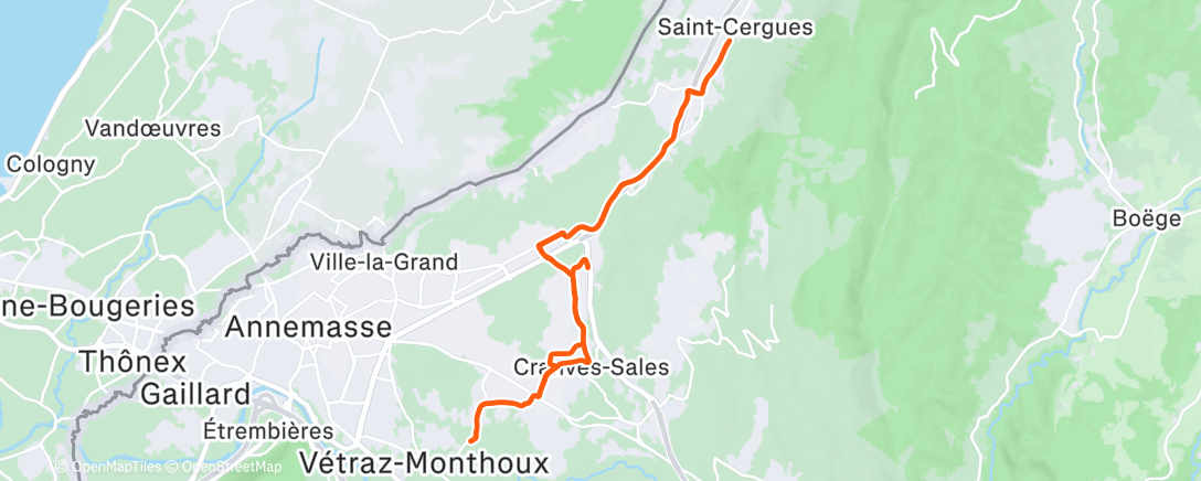 Map of the activity, Sortie vélo dans l'après-midi