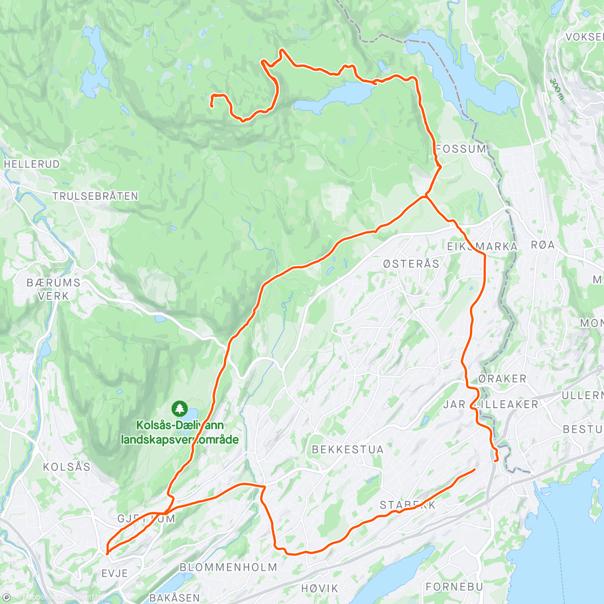Mapa da atividade, Hyggelig suppetur med Gåping mosjon til Brunkollen