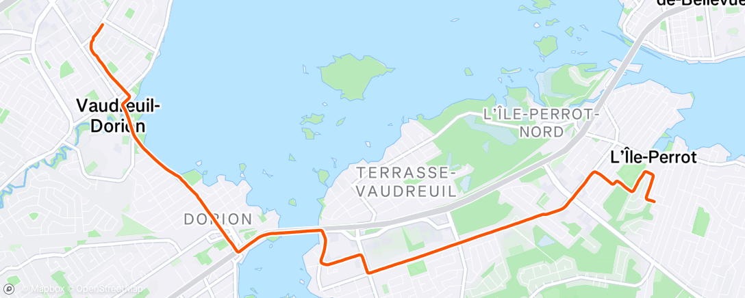Map of the activity, Course à pied dans l'après-midi
