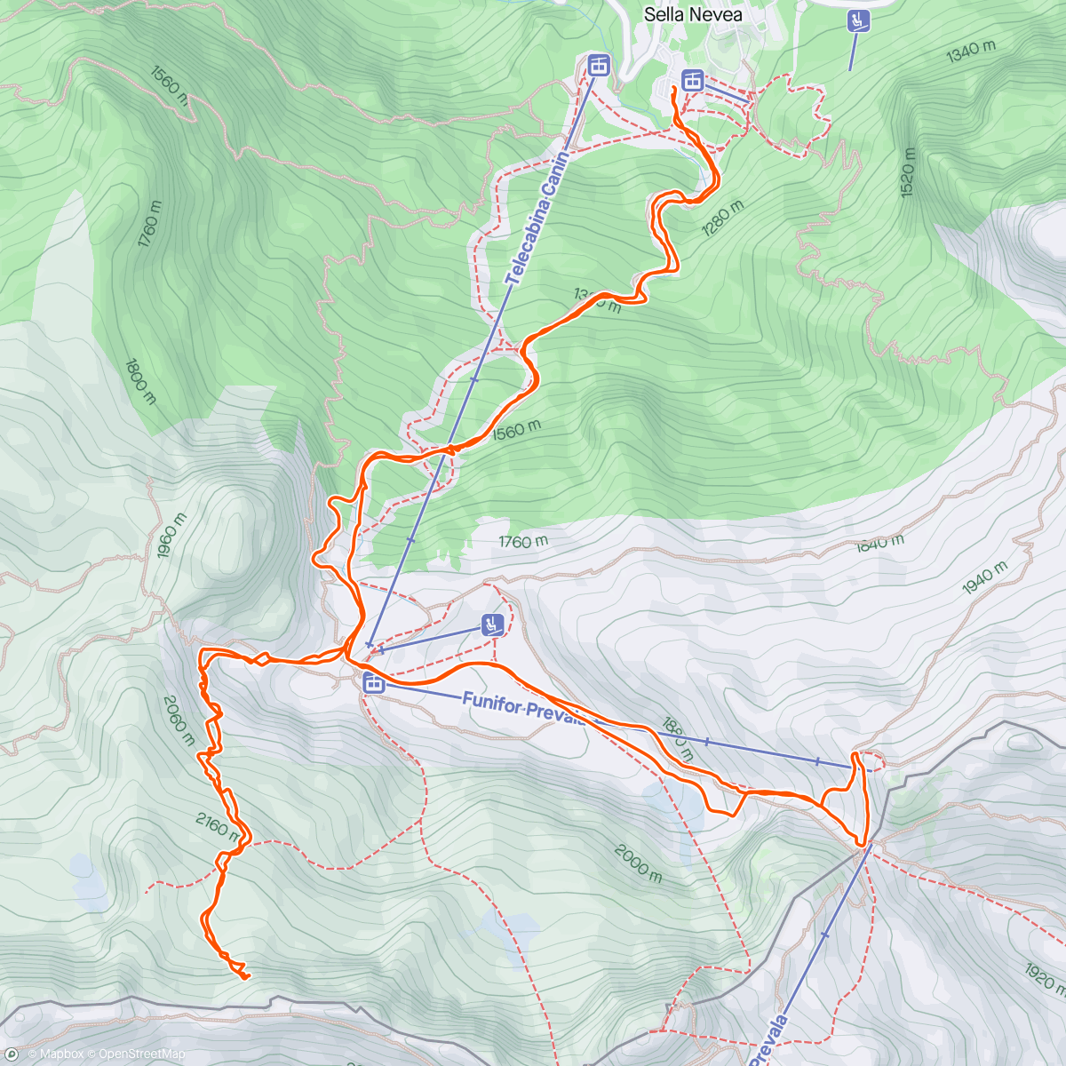 Map of the activity, Ursic e Prevala ⛷️