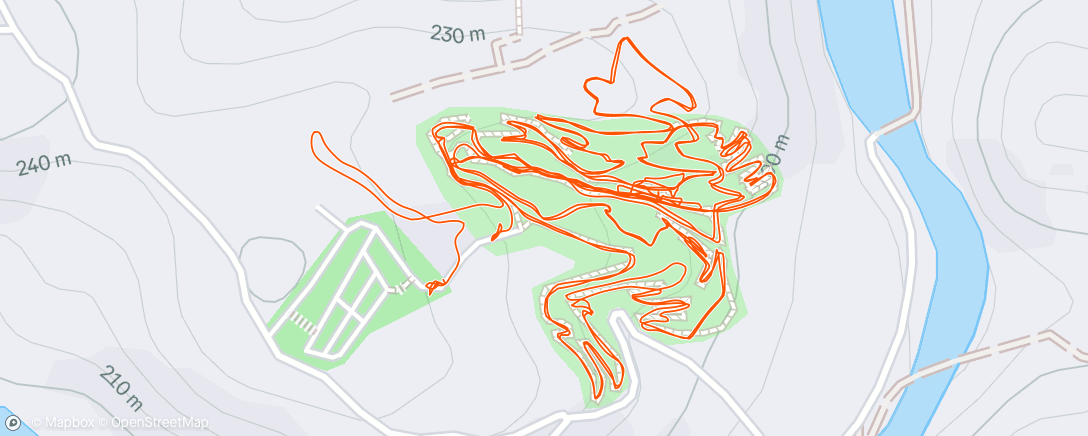 Map of the activity, Bicicleta de montaña eléctrica por la tarde