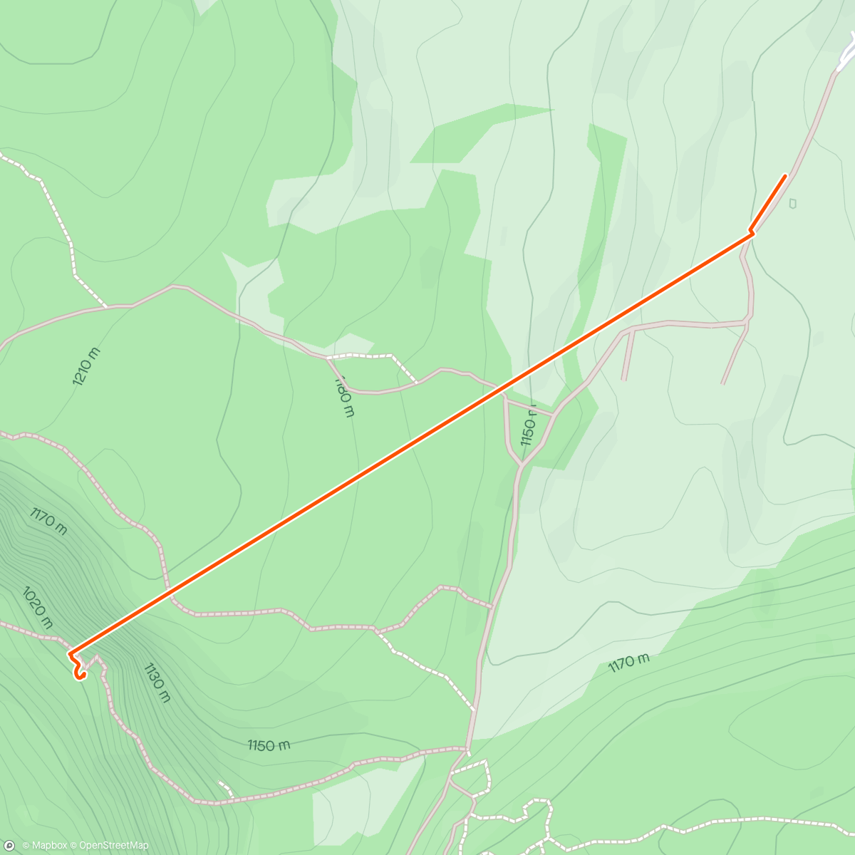 Map of the activity, Sortie balade avec les enfants à la cascade de la Doria.(Strava HS).
