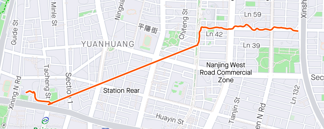 Map of the activity, 傍晚步行