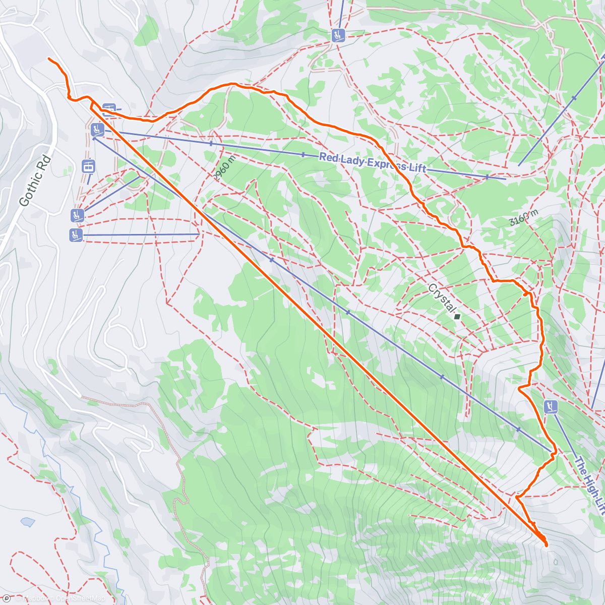 Map of the activity, Guide’s Ridge
