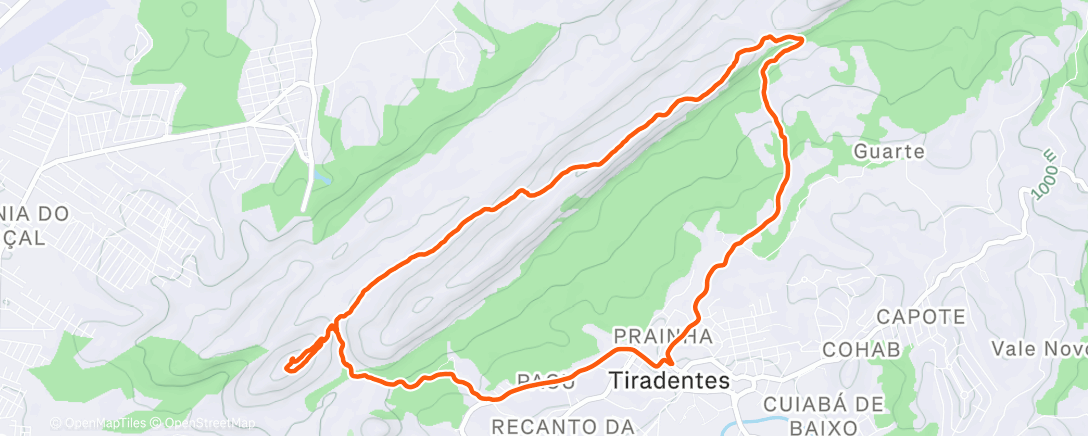 Map of the activity, Rolê na Serra de São José