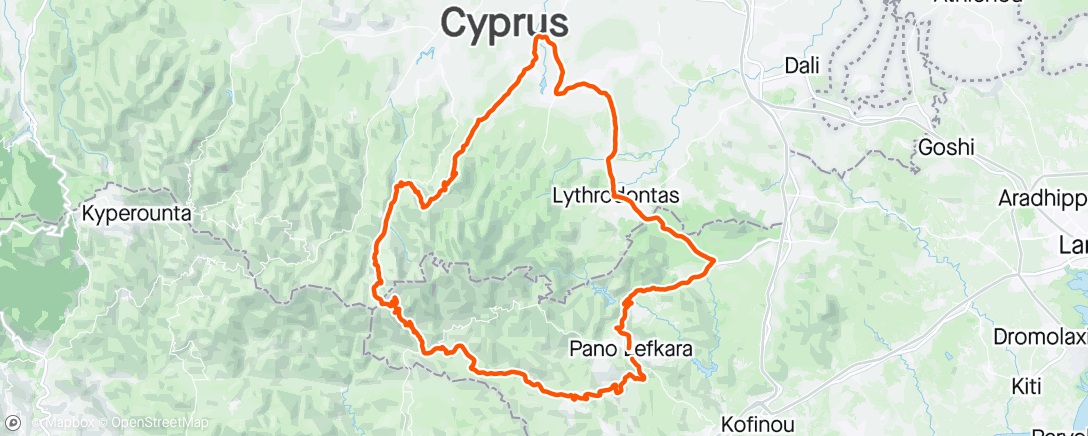 Map of the activity, Cyprus - day 2
