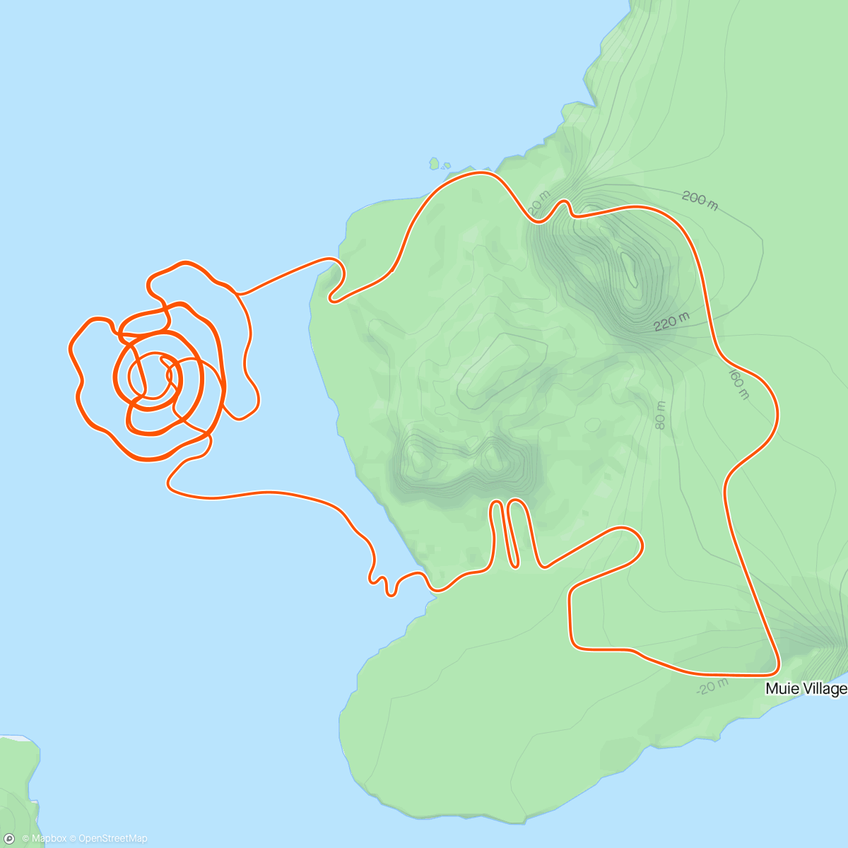 「Zwift - Volcano Climb in Watopia」活動的地圖