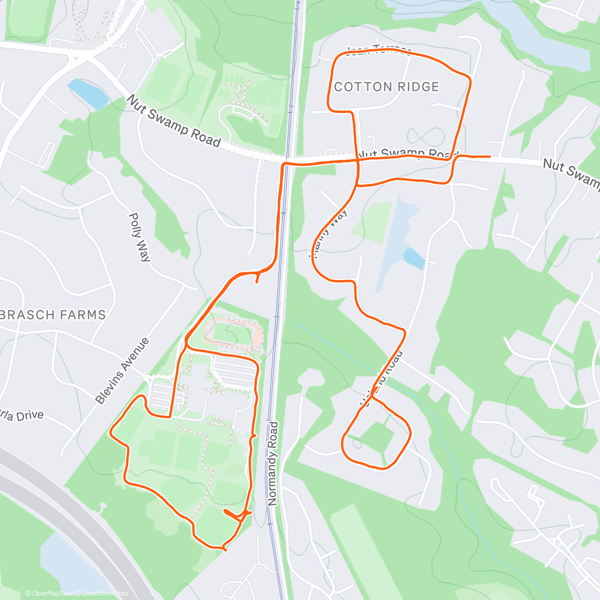 Map of the activity, Lunch Run