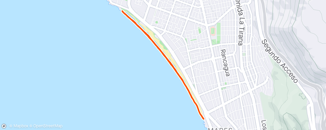 Mapa de la actividad, Carrera por la tarde