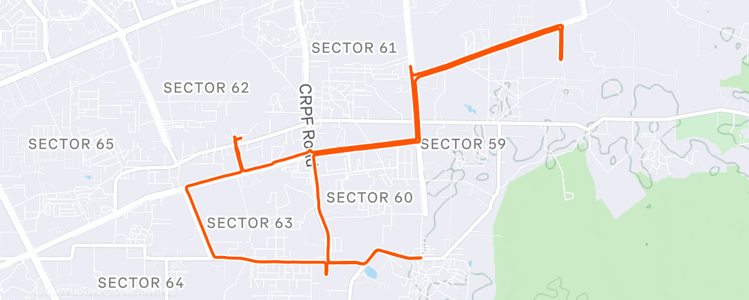 Map of the activity, Morning Run