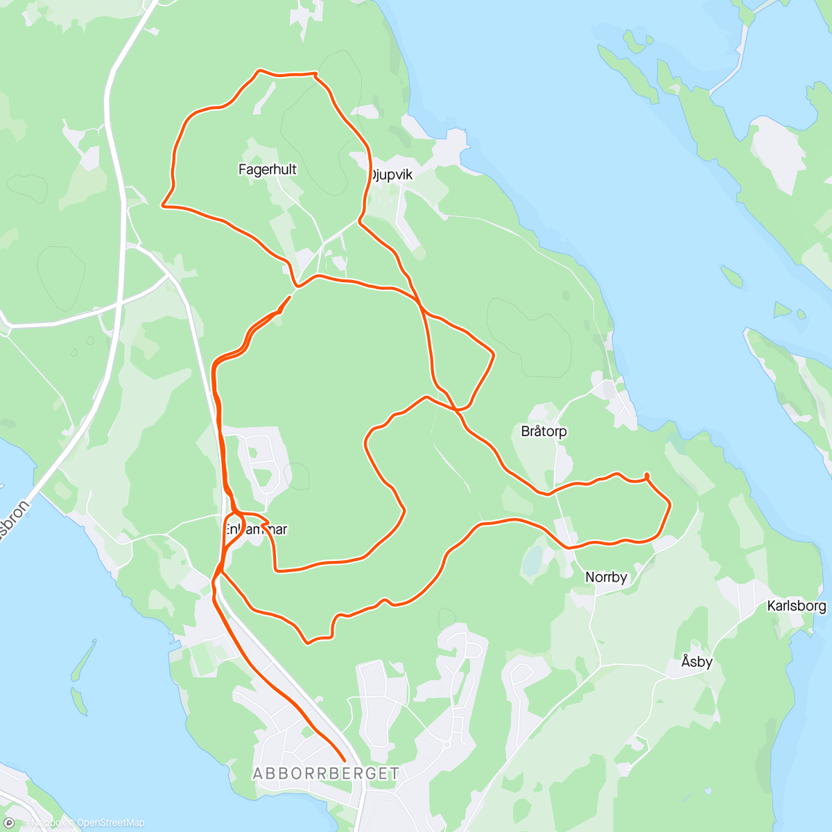 Map of the activity, Strängnäsdubbeln lång