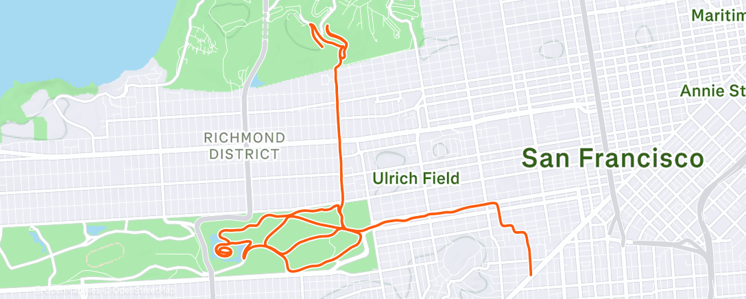 Map of the activity, Morning Run