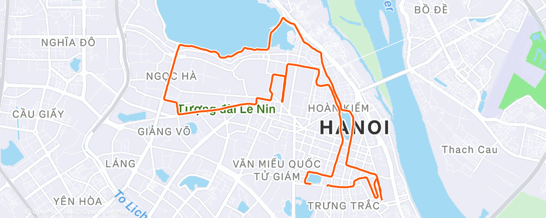 Map of the activity, Night Run