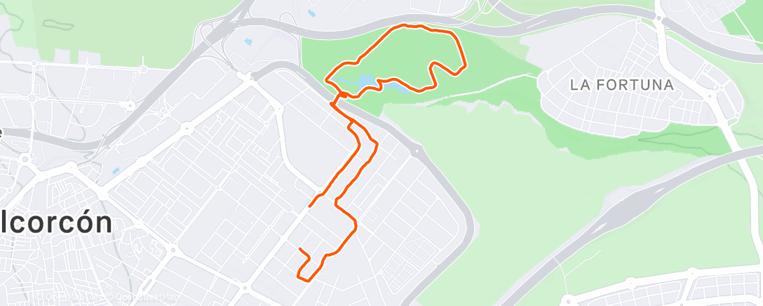Map of the activity, Caminata de tarde