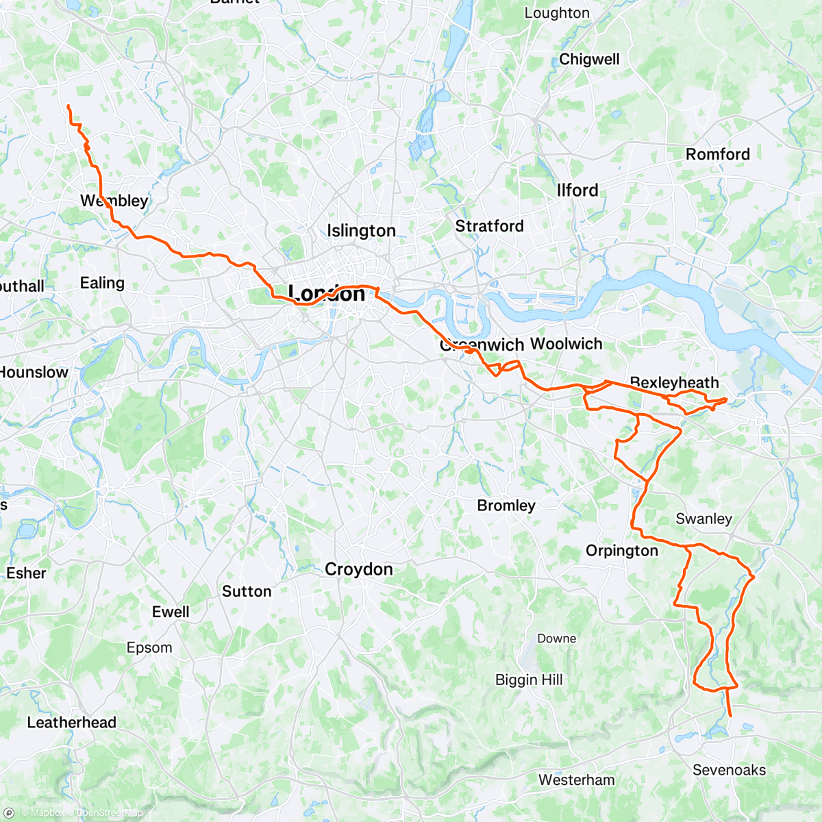 Map of the activity, Another long ride with NCC UK Team!