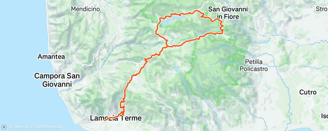 Map of the activity, Pedalata mattutina
