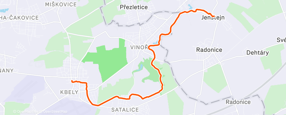 Map of the activity, Z Jenštejna domů