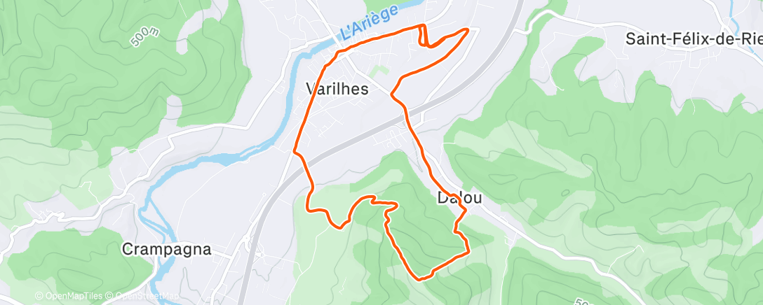 Map of the activity, Trail dans l'après-midi